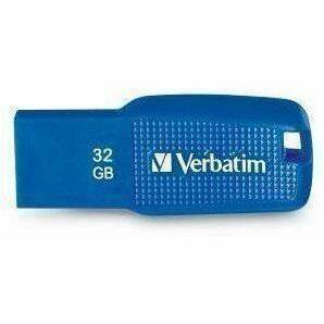 Alt View 1. Verbatim - Verbatim 32GB Ergo USB 3.0 Flash Drive - Blue - The Verbatim Ergo USB drive features an ergonomic design for in-hand - Blue.