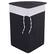 Alt View 17. Costway - Corner Bamboo Hamper Laundry Basket Washing Cloth Bin Storage Bag Lid Black - Black.