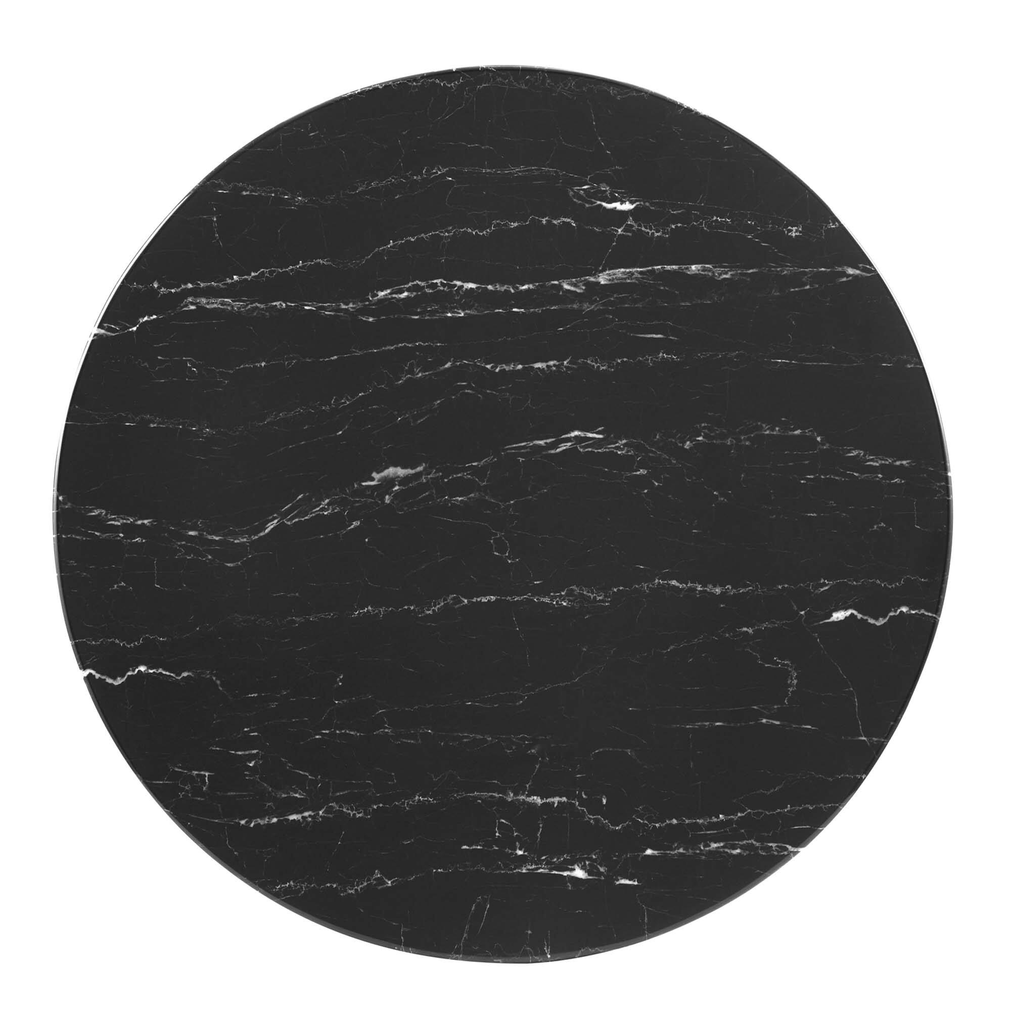 Back. Modway - Zinque 36" Artificial Marble Dining Table by Modway - Gold Black.