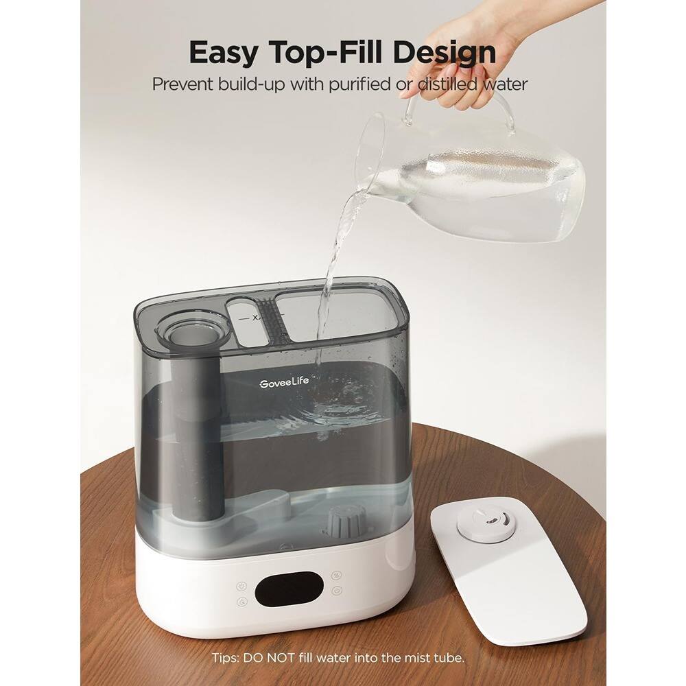 Easy Top-Fill Design  
Prevent build-up with purified or distilled water  

Tips: DO NOT fill water into the mist tube.