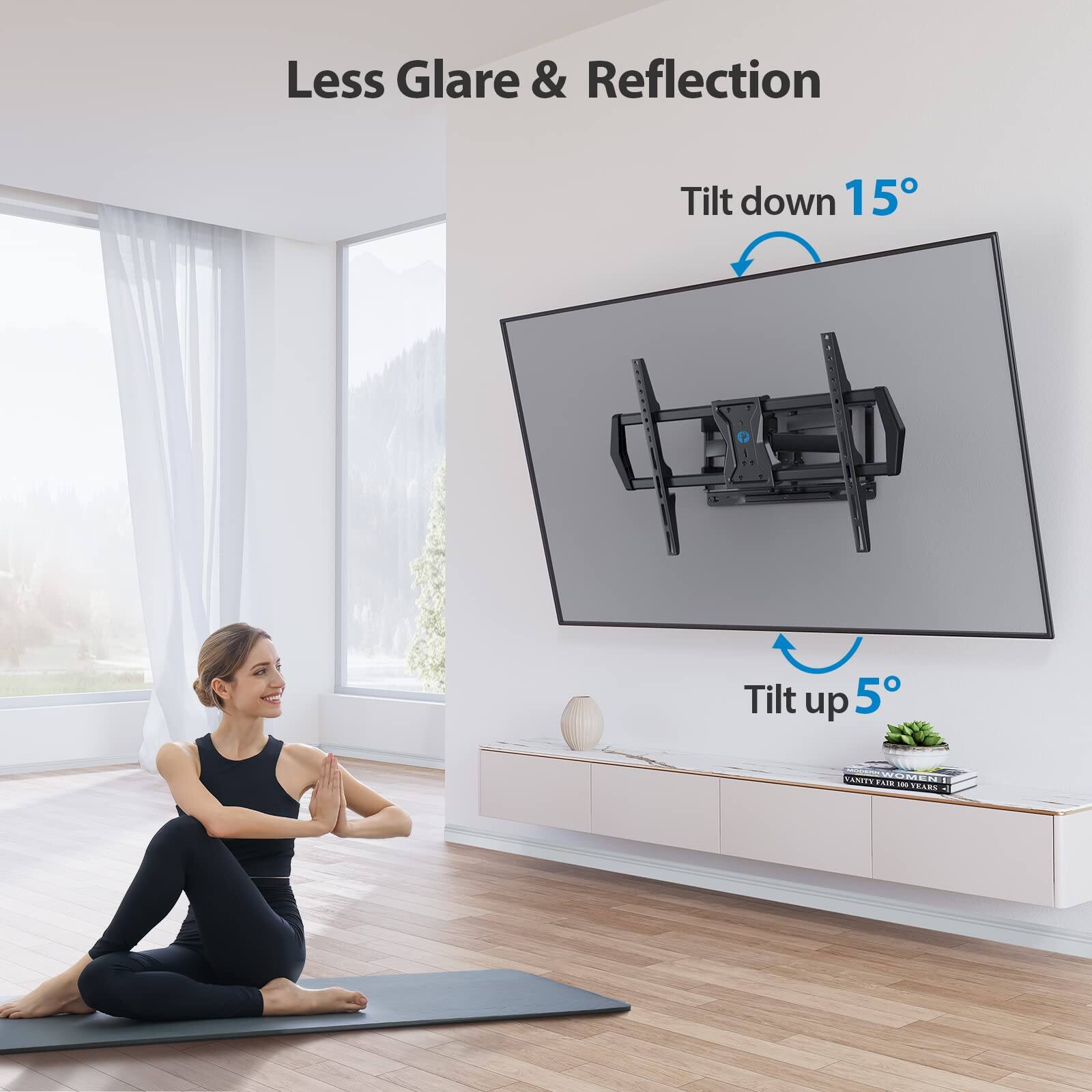 Less Glare & Reflection  
Tilt down 15°  
Tilt up 5°