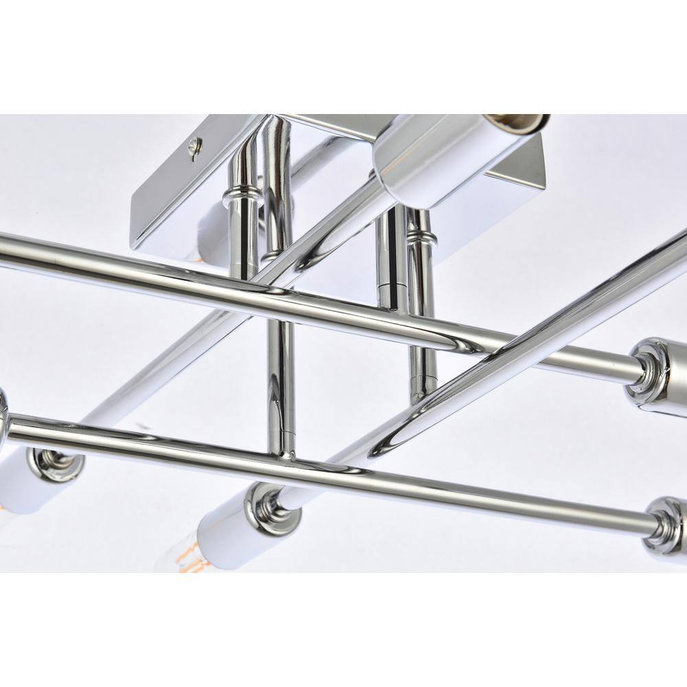 Alt View 2. Living District - Script 8 lights chrome flush mount - Chrome.