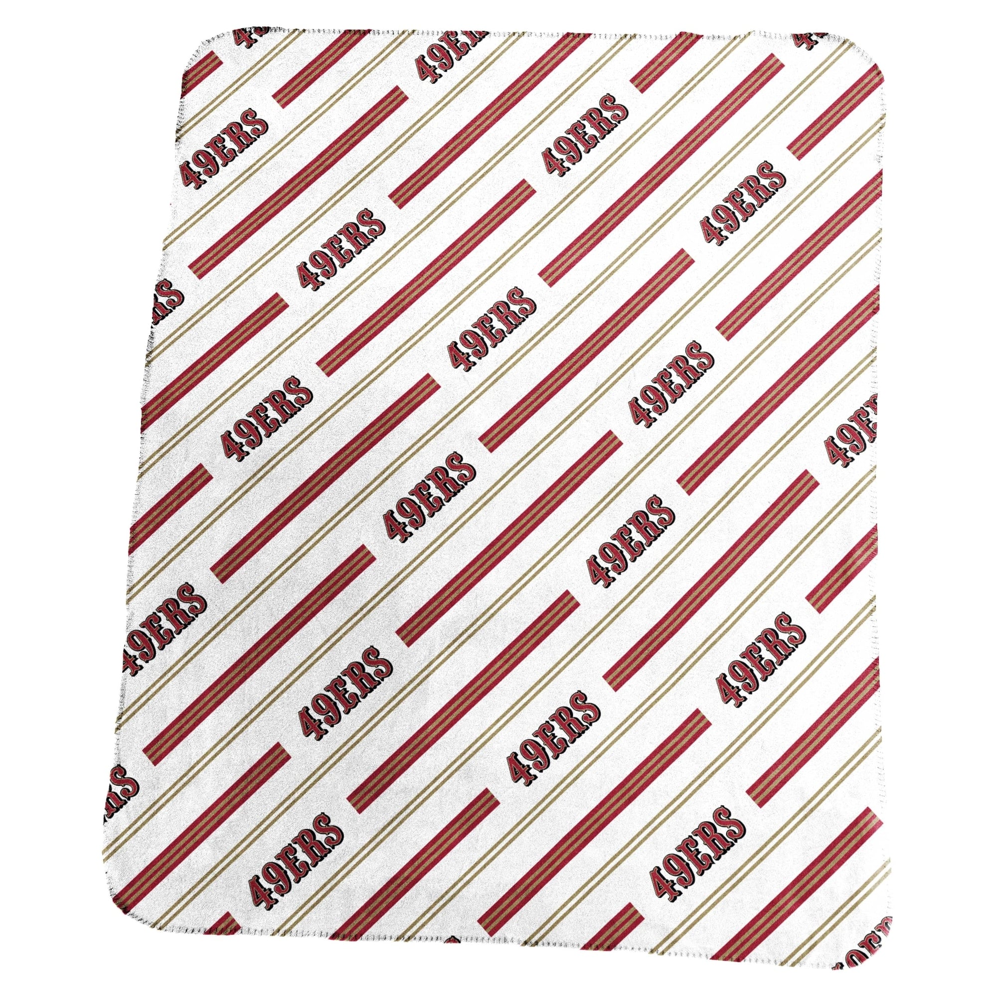 Logo Brands - San Francisco 49ers Classic Vertical Stripe Fleece Throw Blanket - Multicolor