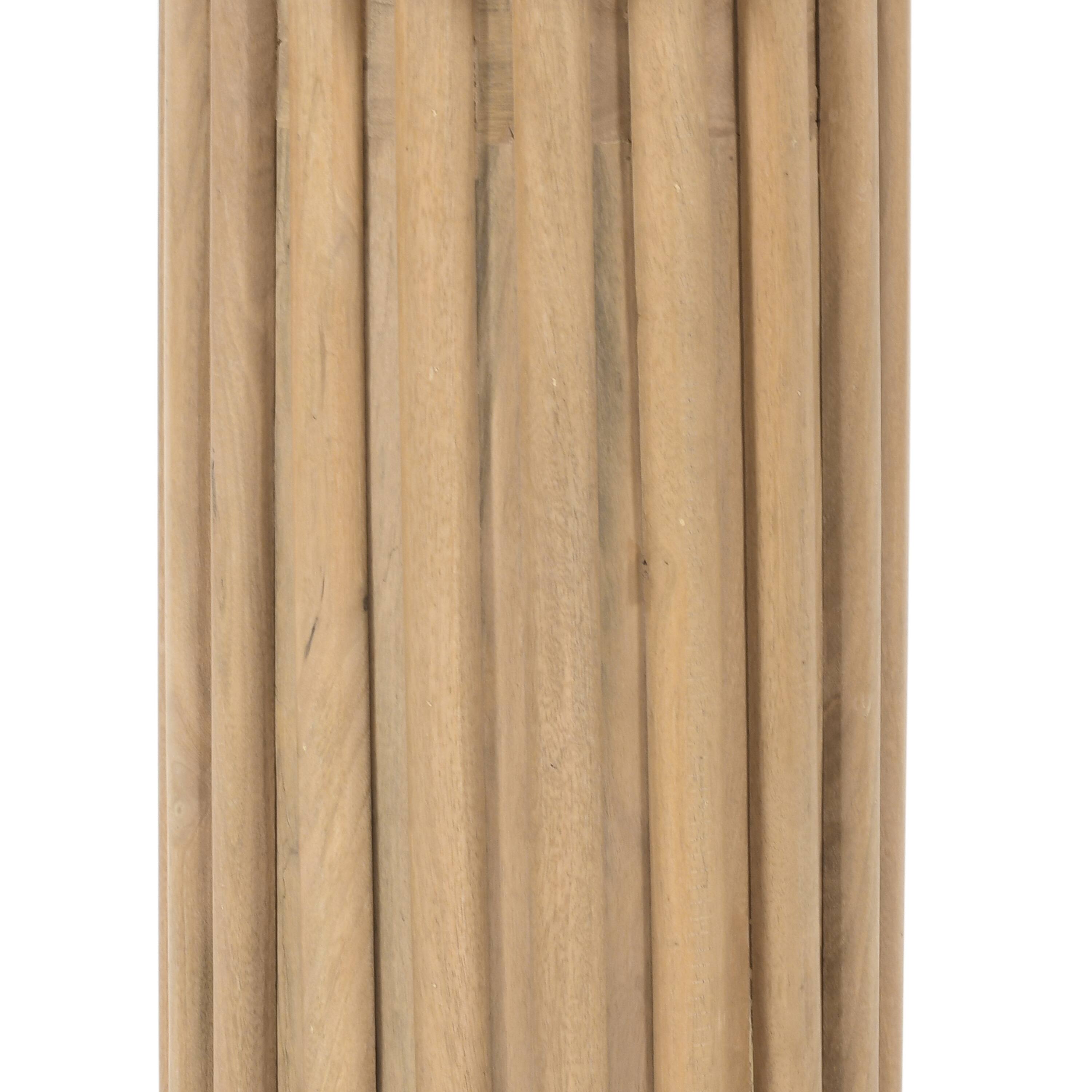 Alt View 5. Manhattan Lane - Sejo Side End Table, 20 Inch Round Top with Fluted Base in Natural Brown Mango Wood - Brown.