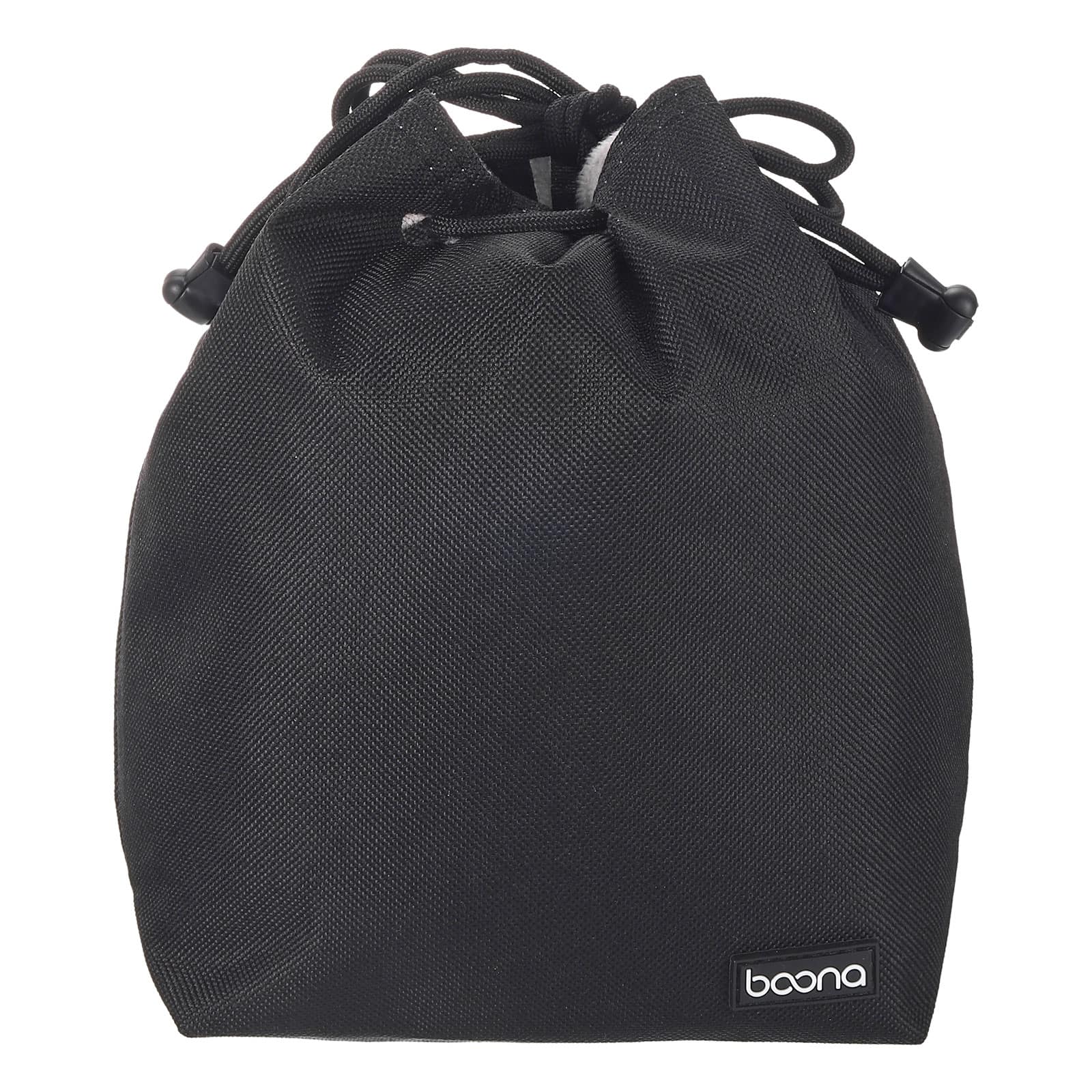 Unique Bargains - Soft Drawstring Lens Case, with Cotton Pad 5.91"x3.94" Thick Fleece Cloth for SLR Lens, Water Cups - Black