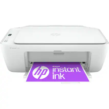 The text on the image reads "HP DeskJet 2734e instant hp ink."