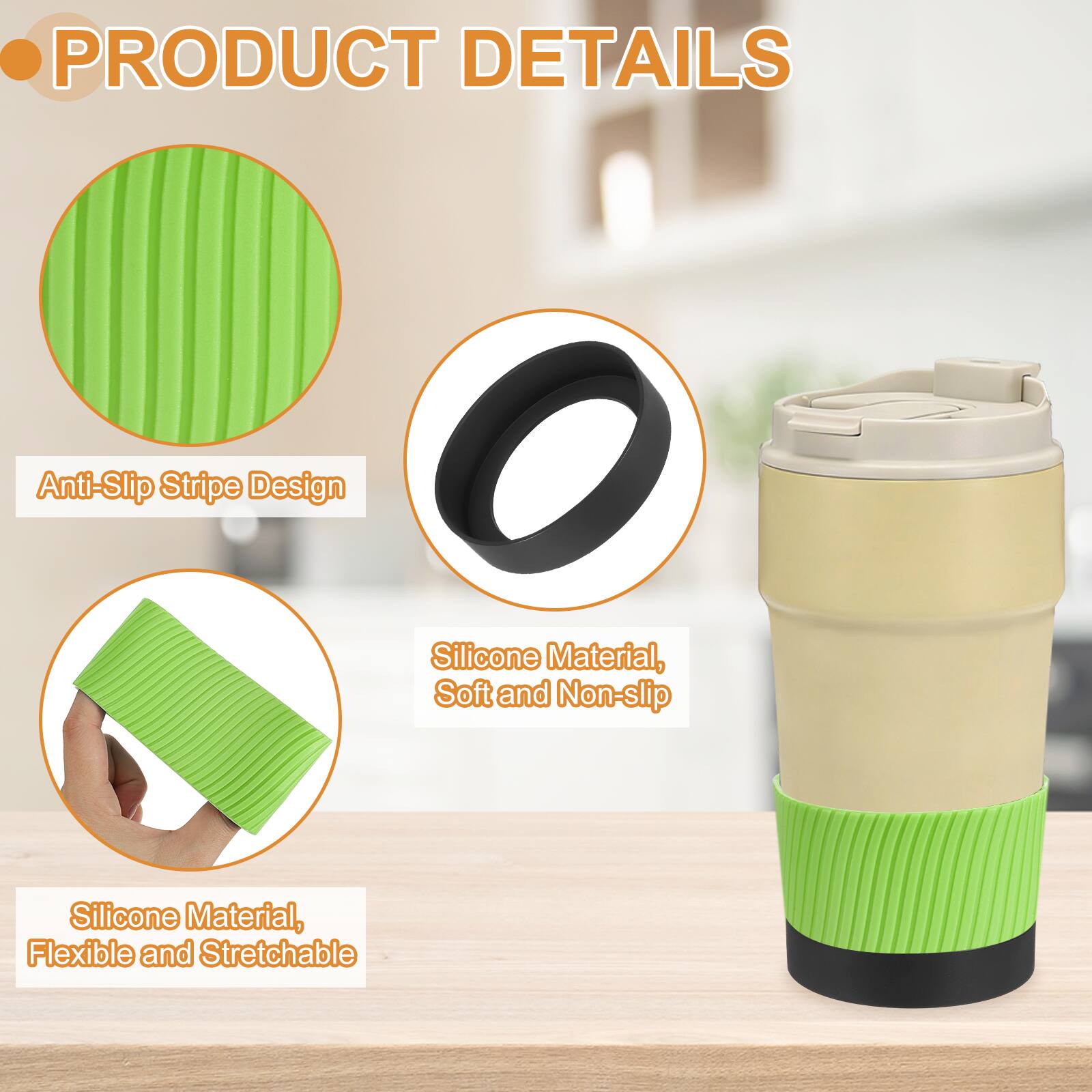 PRODUCT DETAILS

- Anti-Slip Stripe Design
- Silicone Material, Soft and Non-slip
- Silicone Material, Flexible and Stretchable