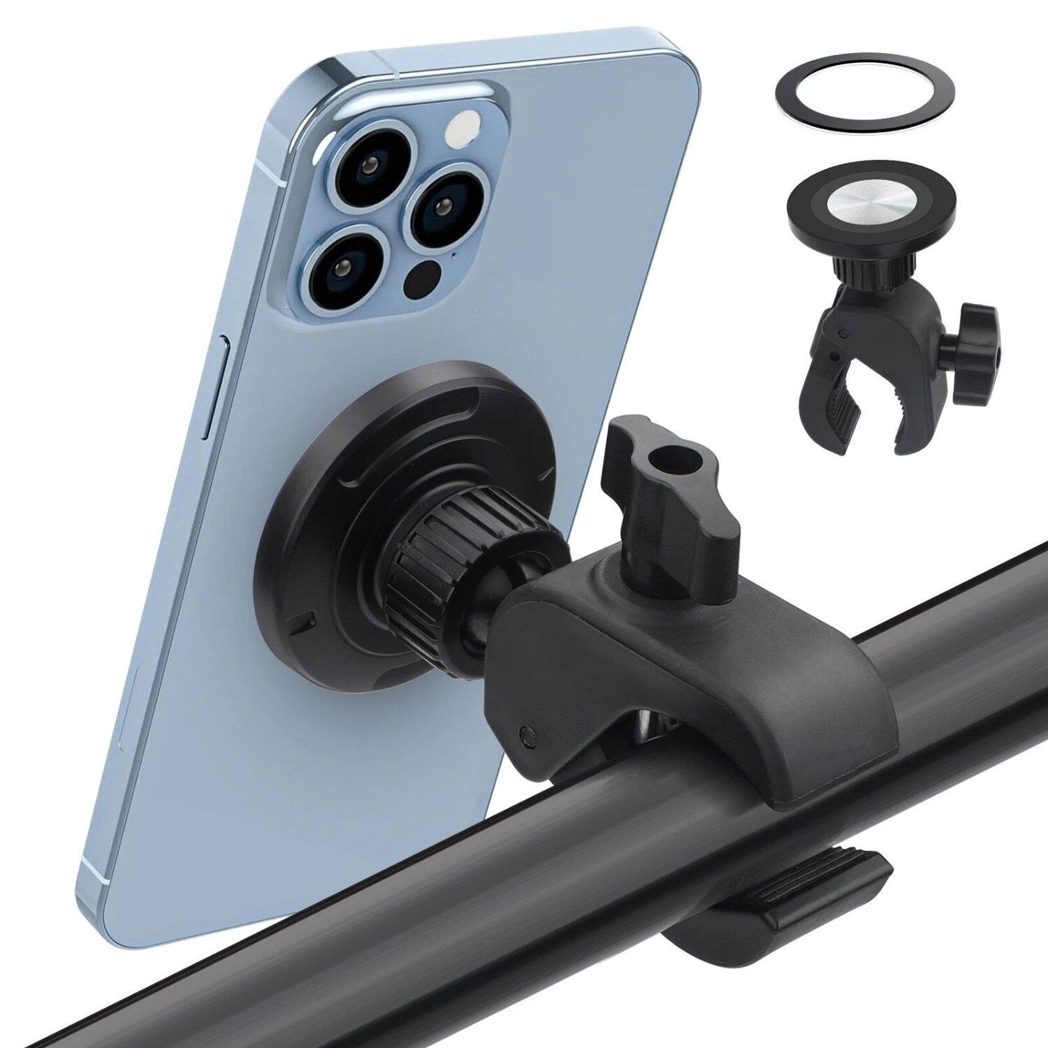 Angle. Stock Preferred - Magnetic 360° Rotatable MagSafe Phone Holder for Treadmill & Bike - Black.