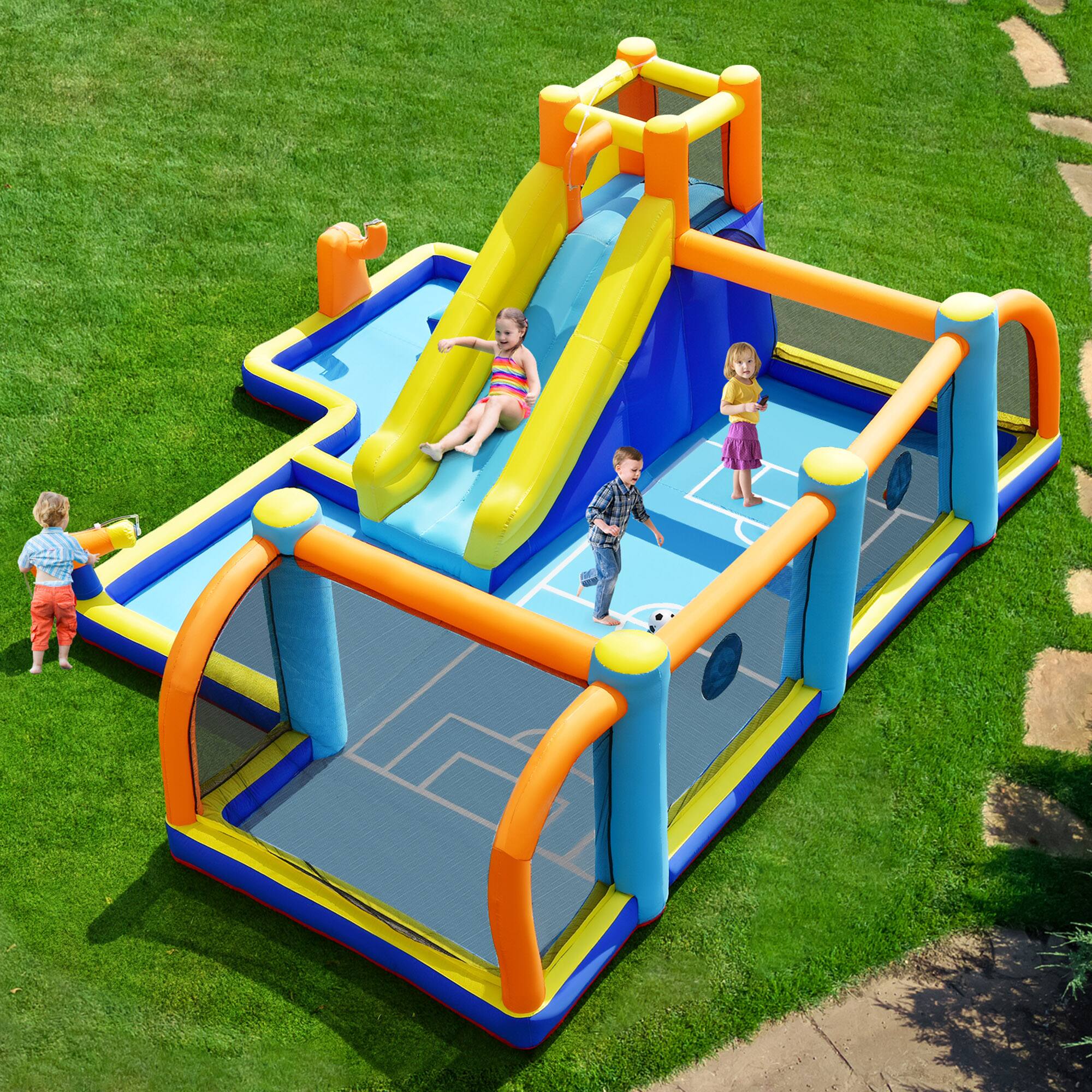 Alt View 3. Gymax - Gymax Inflatable Water Slide 7-in-1 Giant Kids Wet Dry Bounce House w/ 735W Blower.