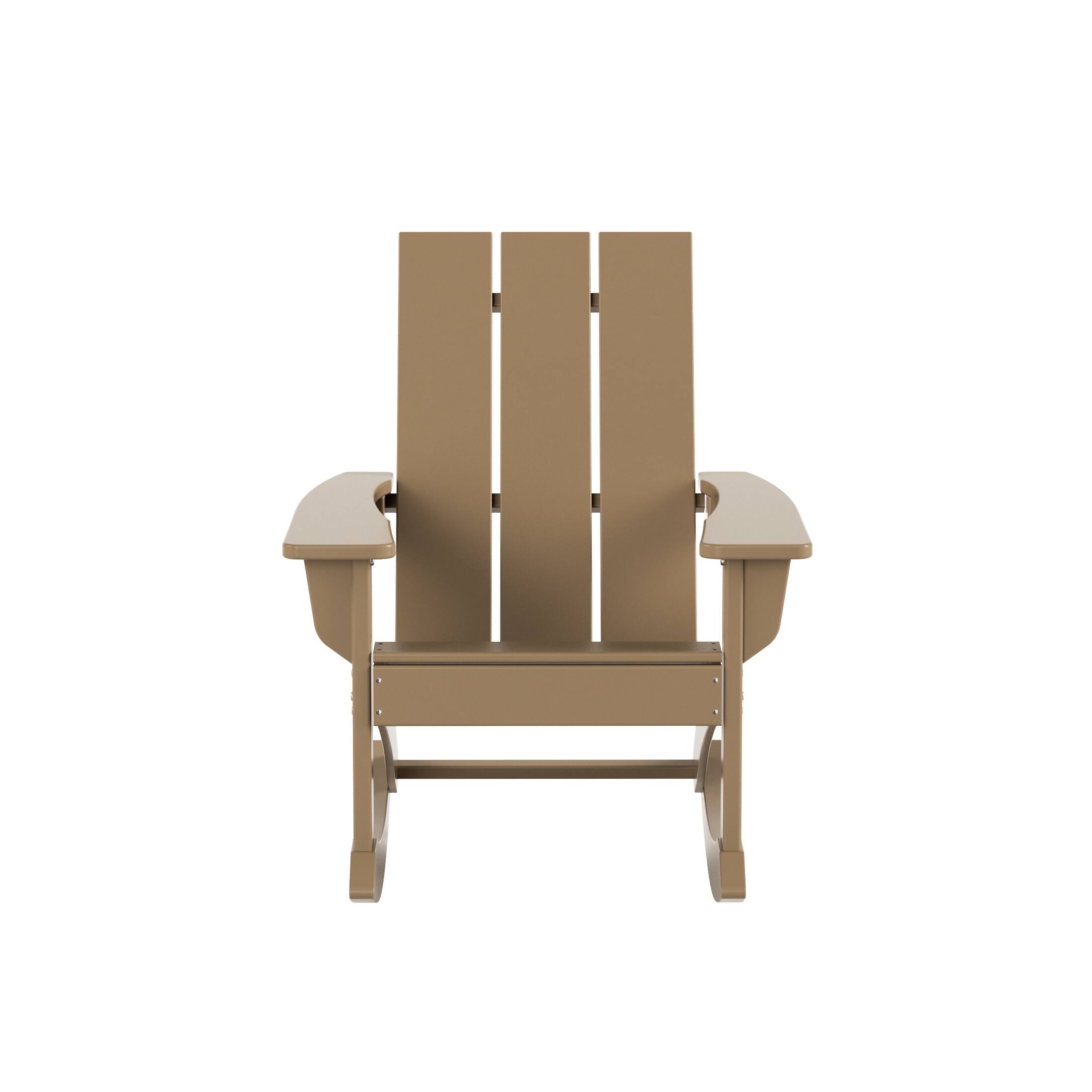 Left. WestinTrends - WestinTrends Ashore Outdoor Patio Modern Adirondack Rocking Chair - Weathered Wood.