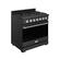 Left. Thor Kitchen - Gordon Ramsay Series by Thor Kitchen 6.0 Cu. Ft Freestanding Gas Range with Stainless Steel Hardware - Black.