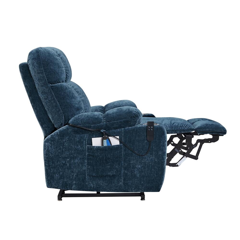 Left. Ropilly - Ropilly Dual OKIN Motor Power Lift Recliner, Lift Chair for Elderly with Heat and Massage - Blue.