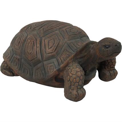 Front. Sunnydaze - Tanya the Tortoise Indoor and Outdoor Statue - 20 in - Light Brown.