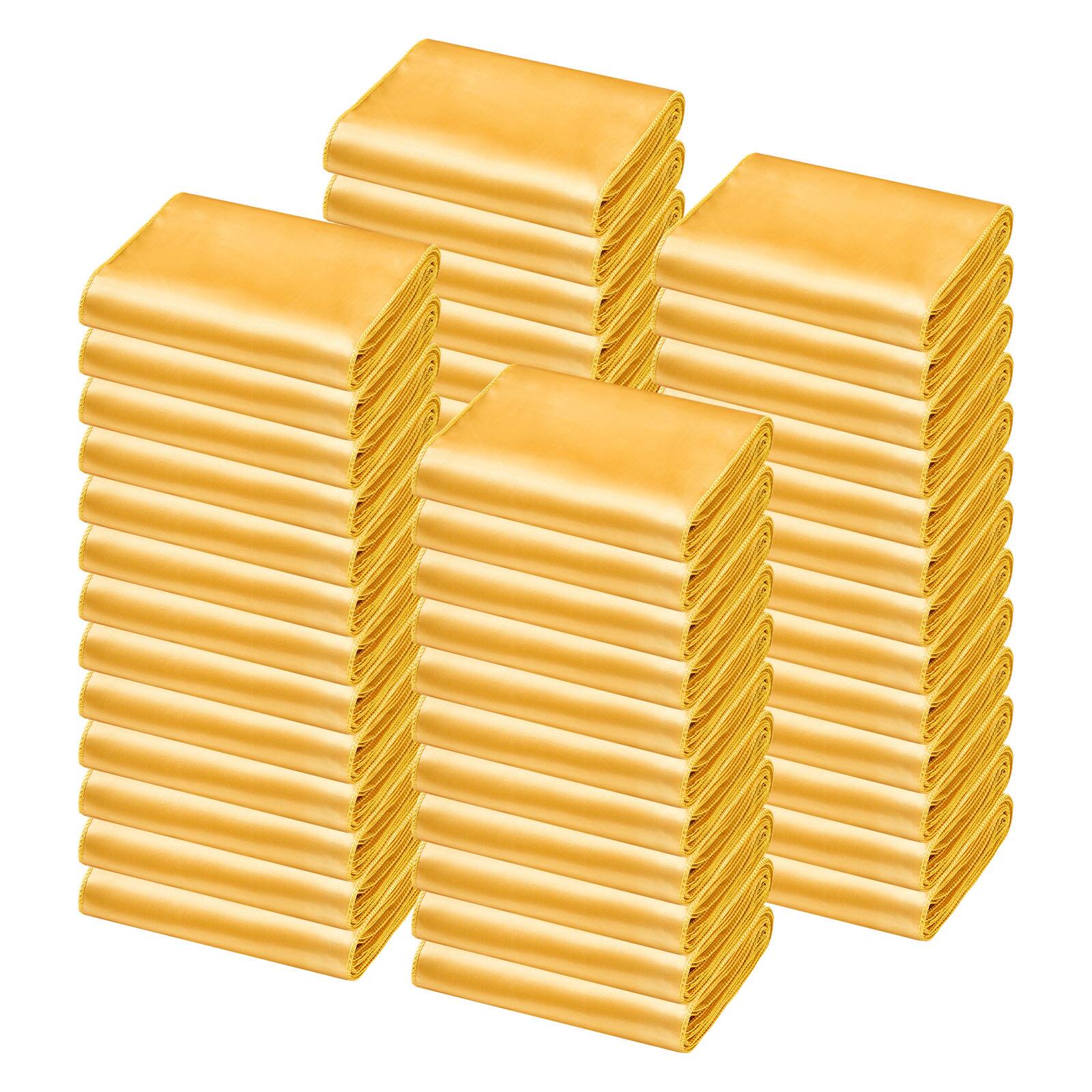 Alt View 5. VEVOR - Satin Chair Sashes Bows, 100PCS Chair Ribbon Ties Back Sash, 7 x 108 inch, Gold Wedding Reception Decoration - Gold.