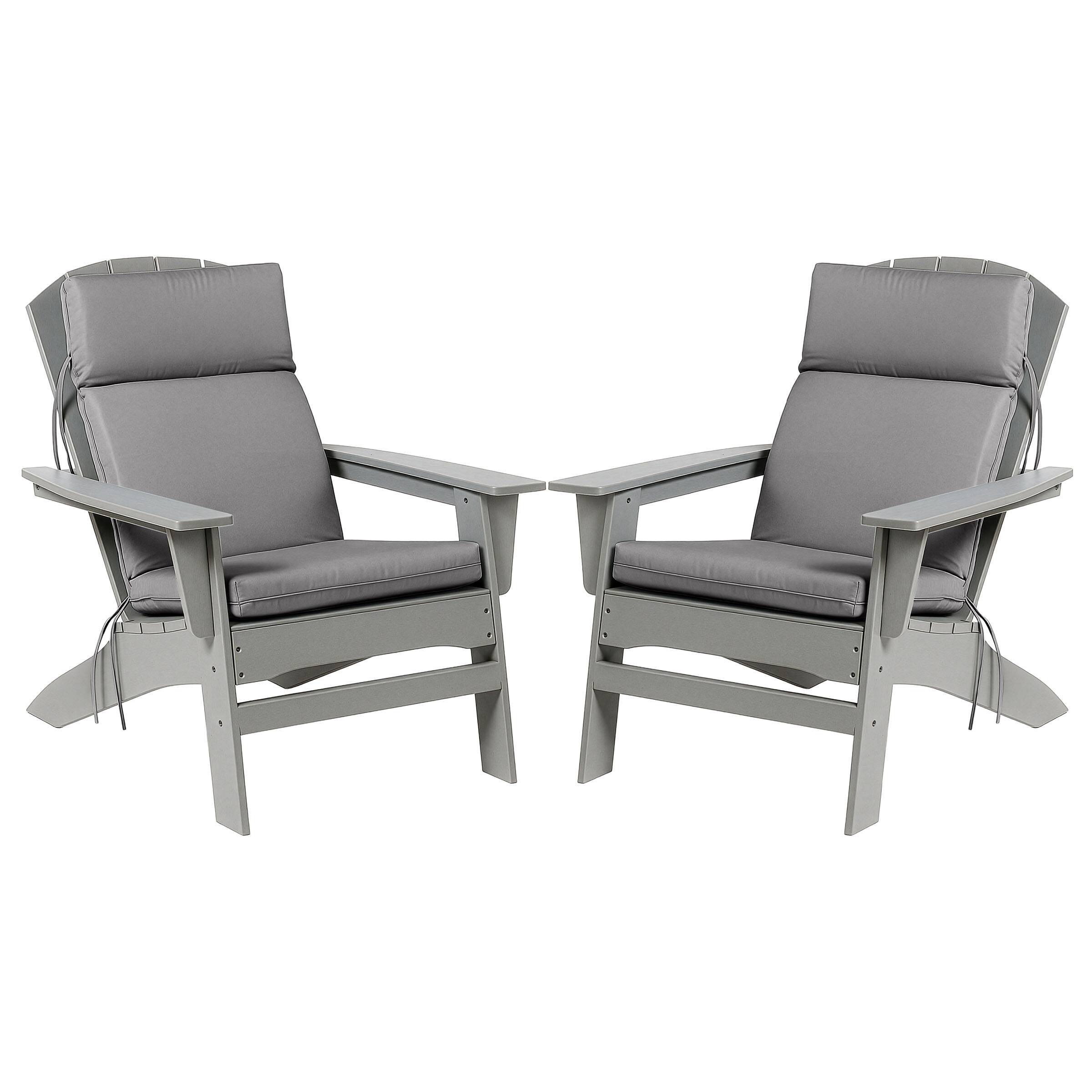 Alt View 6. Lavish Home - Outdoor Chair Cushions Set of 2 - 45x21.5x3in High Back Outdoor Cushions for Patio Furniture, Rocking, or Adirondack - Gray.