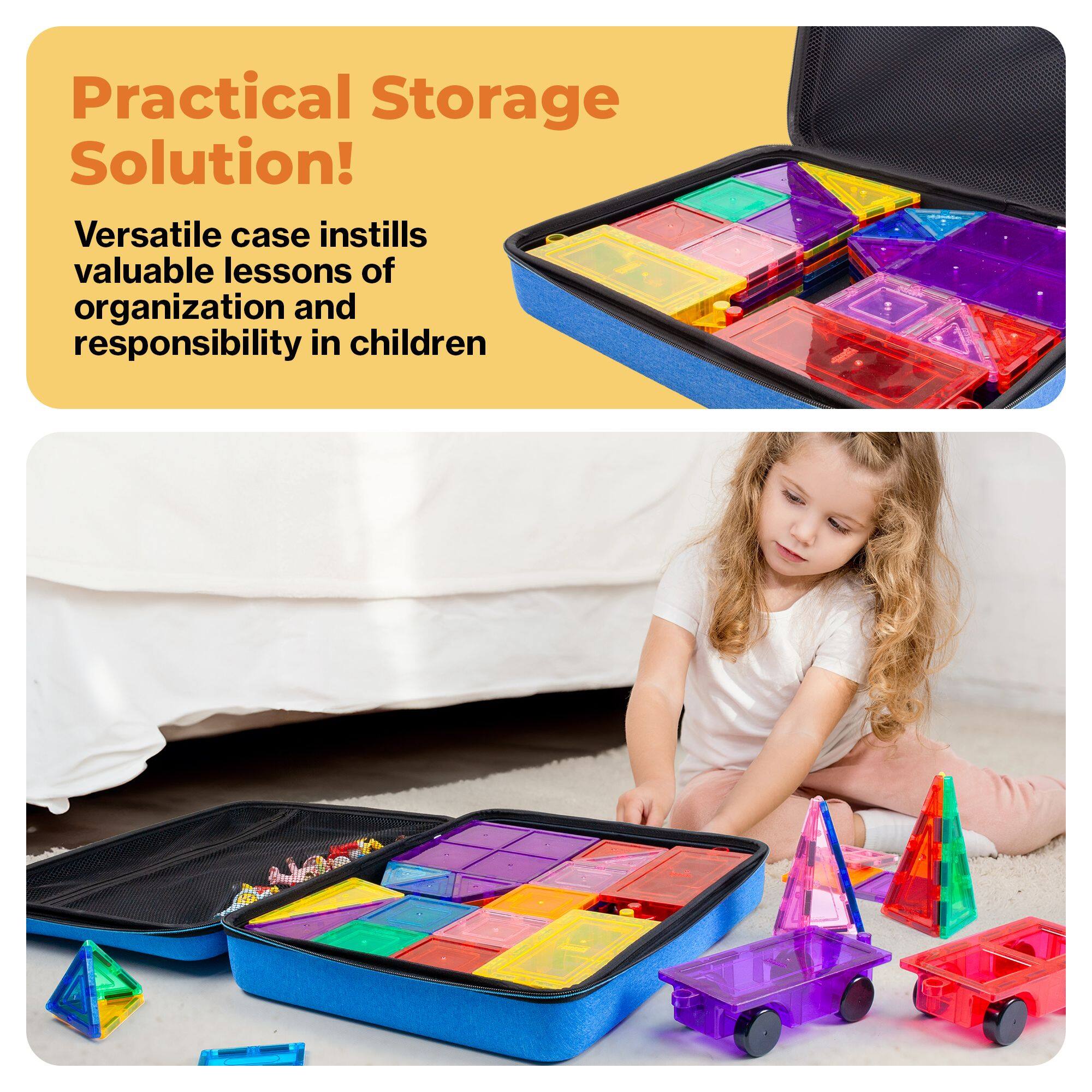 Practical Storage Solution!  
Versatile case instills valuable lessons of organization and responsibility in children