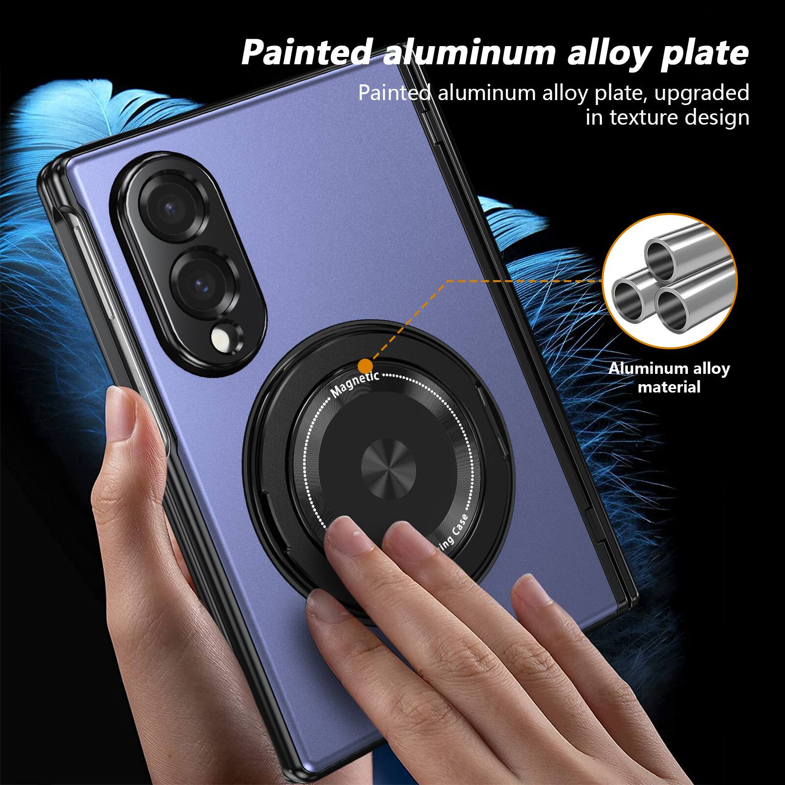 Painted aluminum alloy plate, upgraded in texture design  
Magnetic Aluminum alloy material  
Case