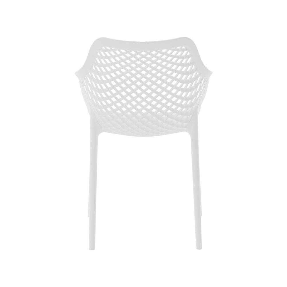 Left. Meridian Furniture - Mykonos White Outdoor Patio Dining Chair, Set of 4 - White.