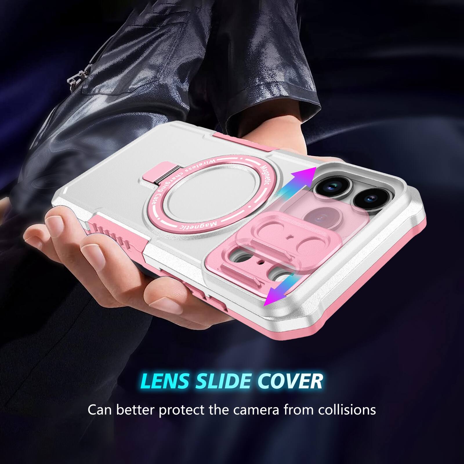 Wireless charging Case Magnetic 11440 Magnetic LENS SLIDE COVER Can better protect the camera from collisions
