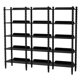 Baxton Studio - Lucera Bobbin 5-Tier Display Shelf - Black