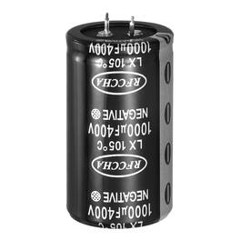 Unique Bargains - 400V 1000uF Snap-in Electrolytic Capacitor, 2 Pin, 61.5x35mm, for Audio/Filter/Appliances - Black
