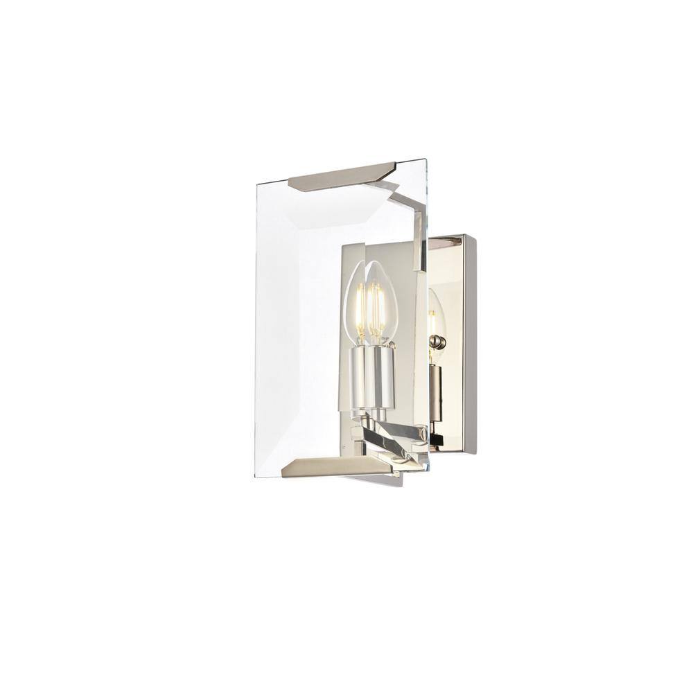 Alt View 3. Urban Classic - Monaco 1 light Golden Iron Wall Sconce Glass Crystal - Polished Nickel.