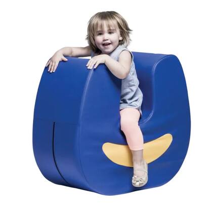 Front. Jaxx - SqUoosh U-Shaped Sensory Rocker, Royal Blue / Yellow - Royal Blue/Yellow.