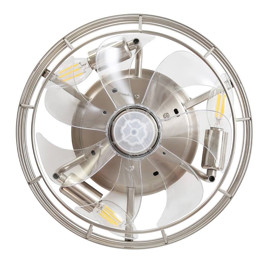 Breezary 12 Inch Flush Mount Cage Ceiling Fan with 7 PC