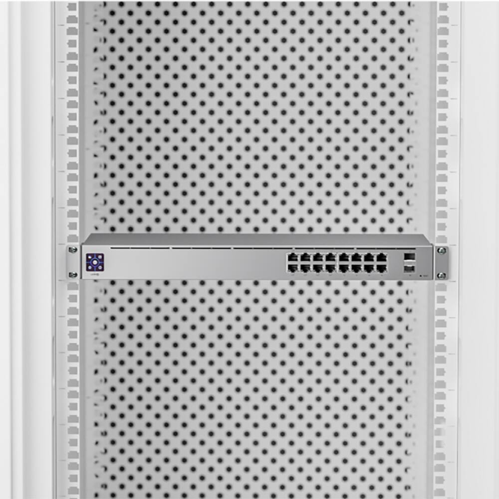 Alt View 4. Ubiquiti - 16-Port Gigabit PoE+ Compliant Managed Switch USW-16-POE - Gray.