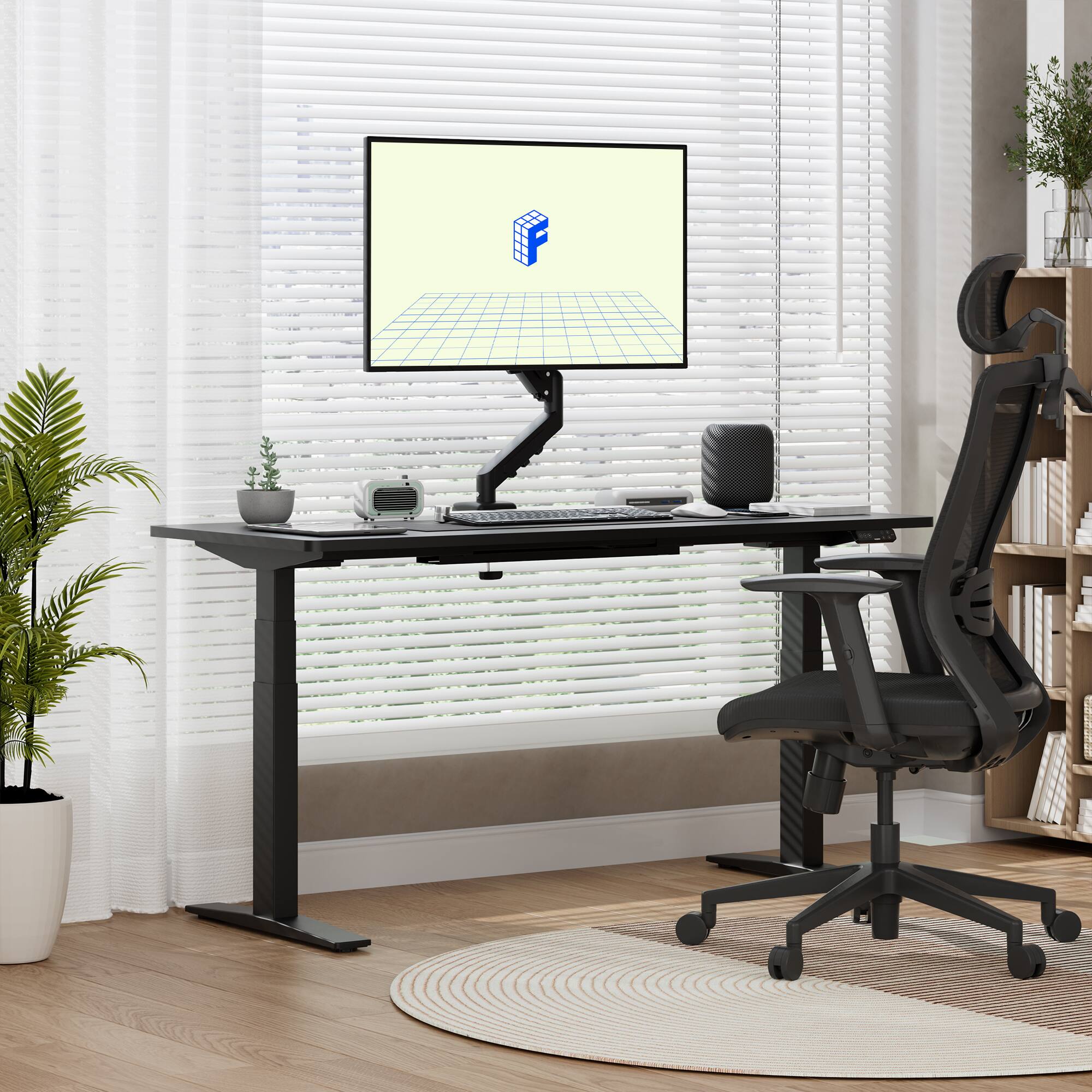 Alt View 8. FlexiSpot - MA1 Adjustable Single Monitor Arm for 17"-32" Monitor - Black.