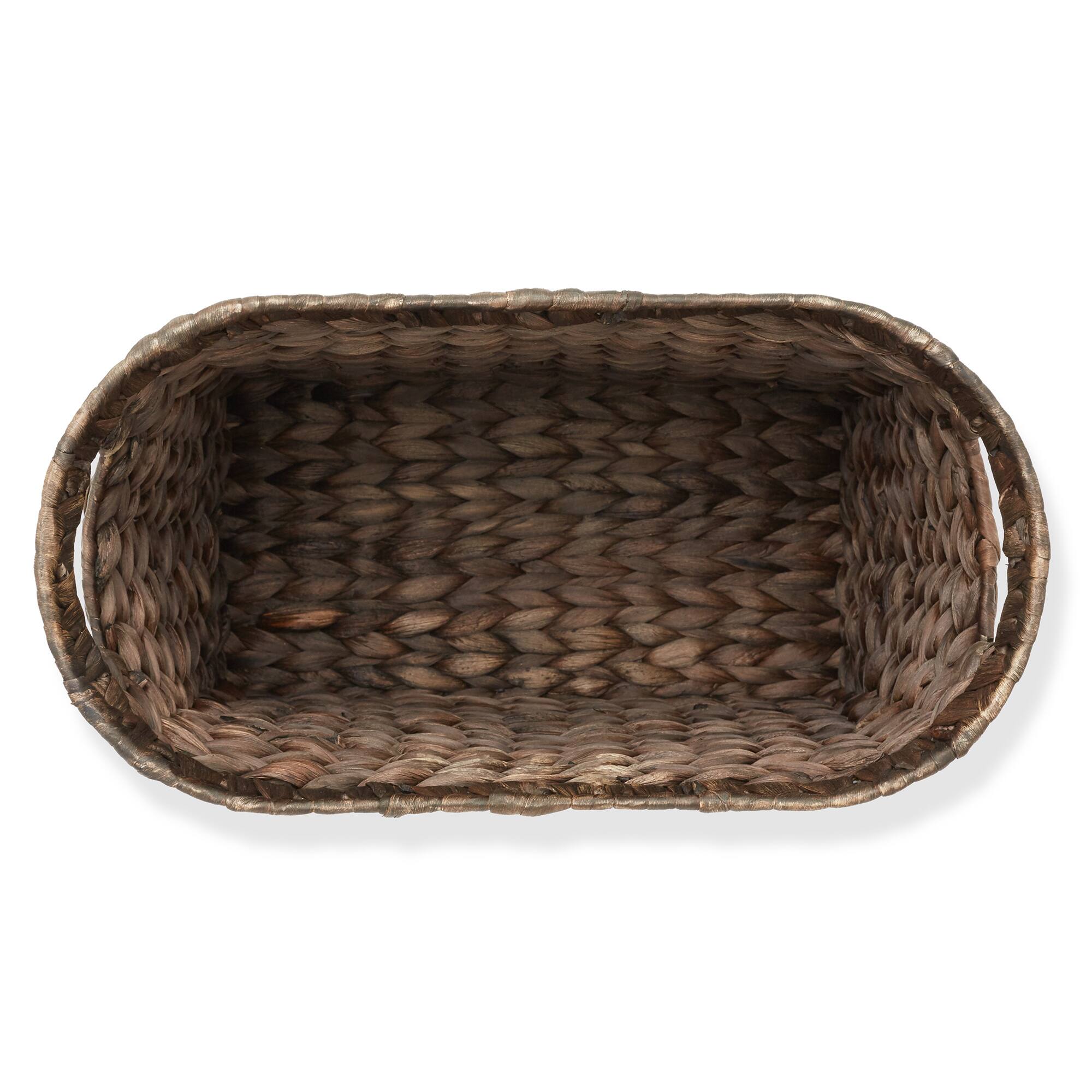 Alt View 6. Casafield - Magazine Holder Storage Basket Bin with Handles - Seagrass Hyacinth Woven Bins - Espresso - Hyacinth.