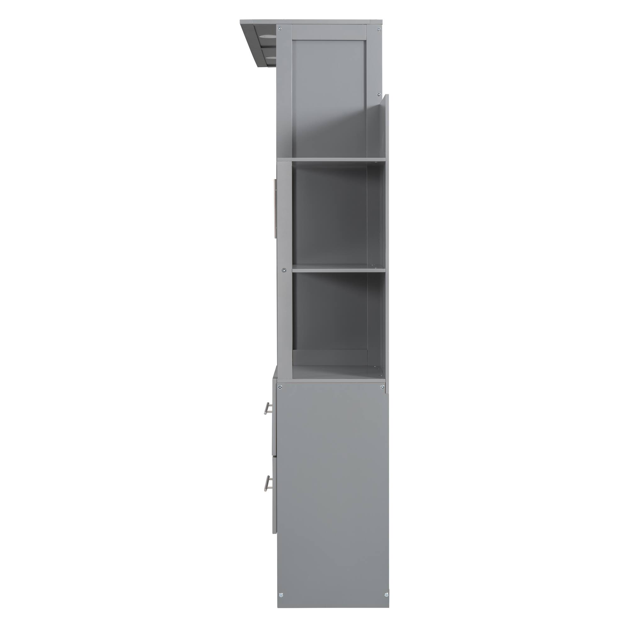 Alt View 9. Tiramisubest - Full Size Murphy Wall Bed, Gray, MDF+LVL, 80x79x84 inches, 284 lbs - Gray.