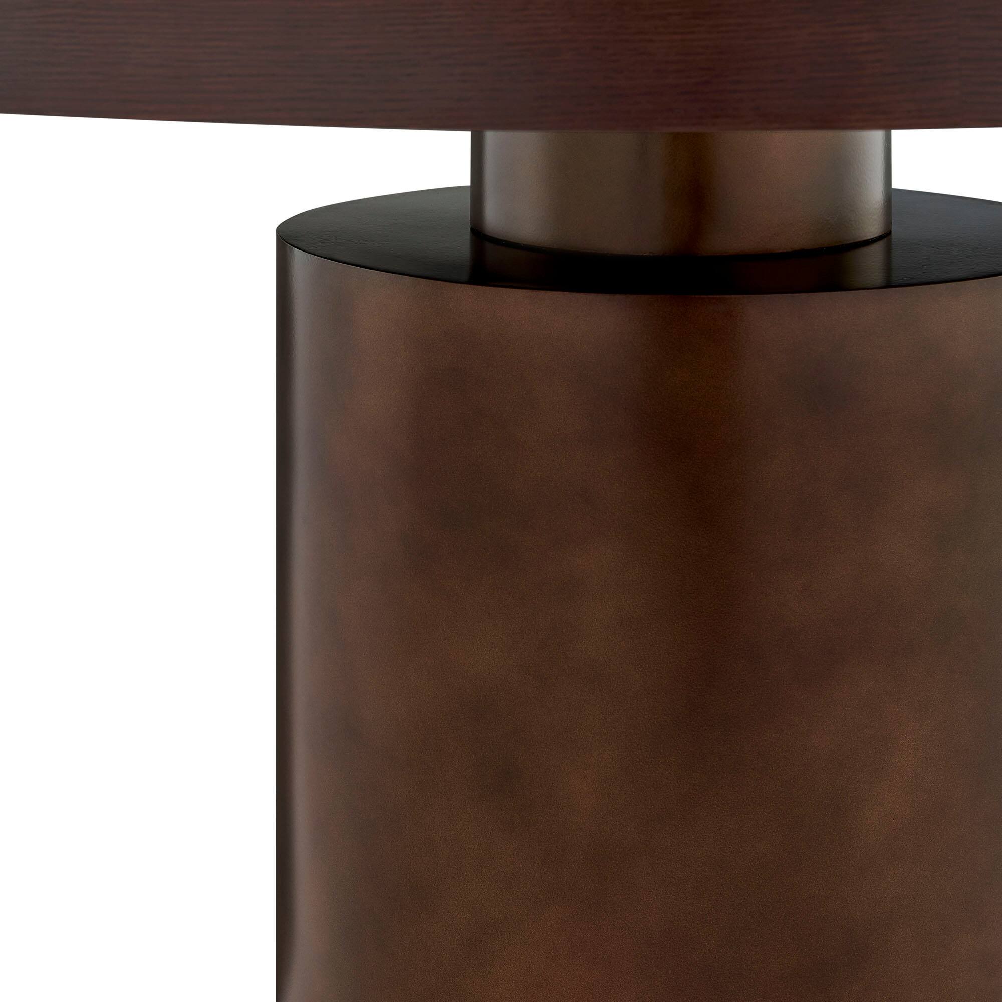 Alt View 2. Modway - Annette 54 Inch Round Pedestal Base Dining Table by Modway - Dark Walnut Burnished Brass.