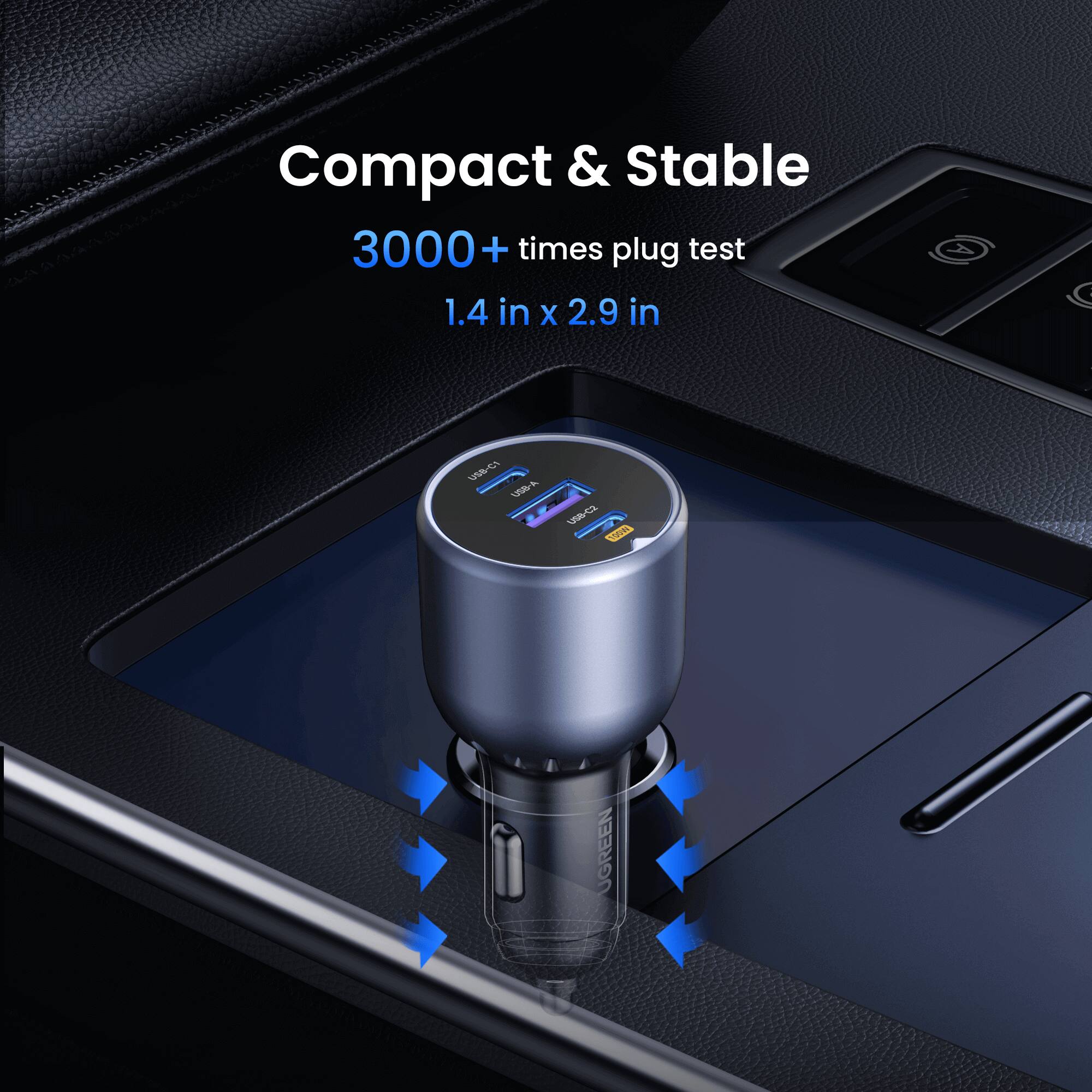 Compact & Stable  
3000+ times plug test  
1.4 in x 2.9 in  
12-820 U58-A UC C UGREEN