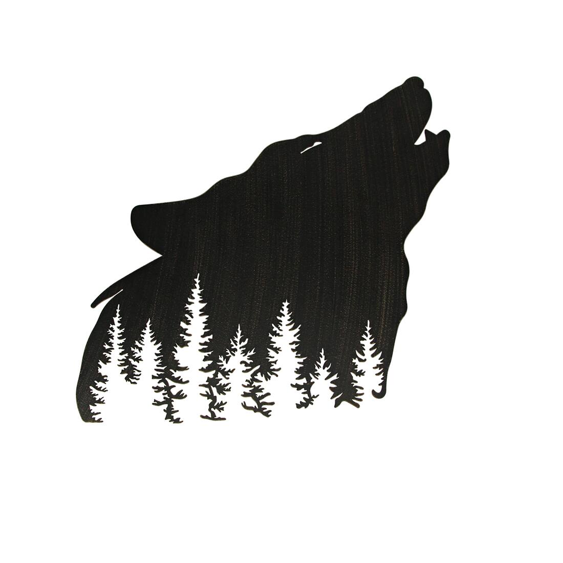 Alt View 6. Mayrich Company - Black Wolf Laser Cut Metal Wall Art Hanging Forest Room Decor Lodge Decoration - Black.