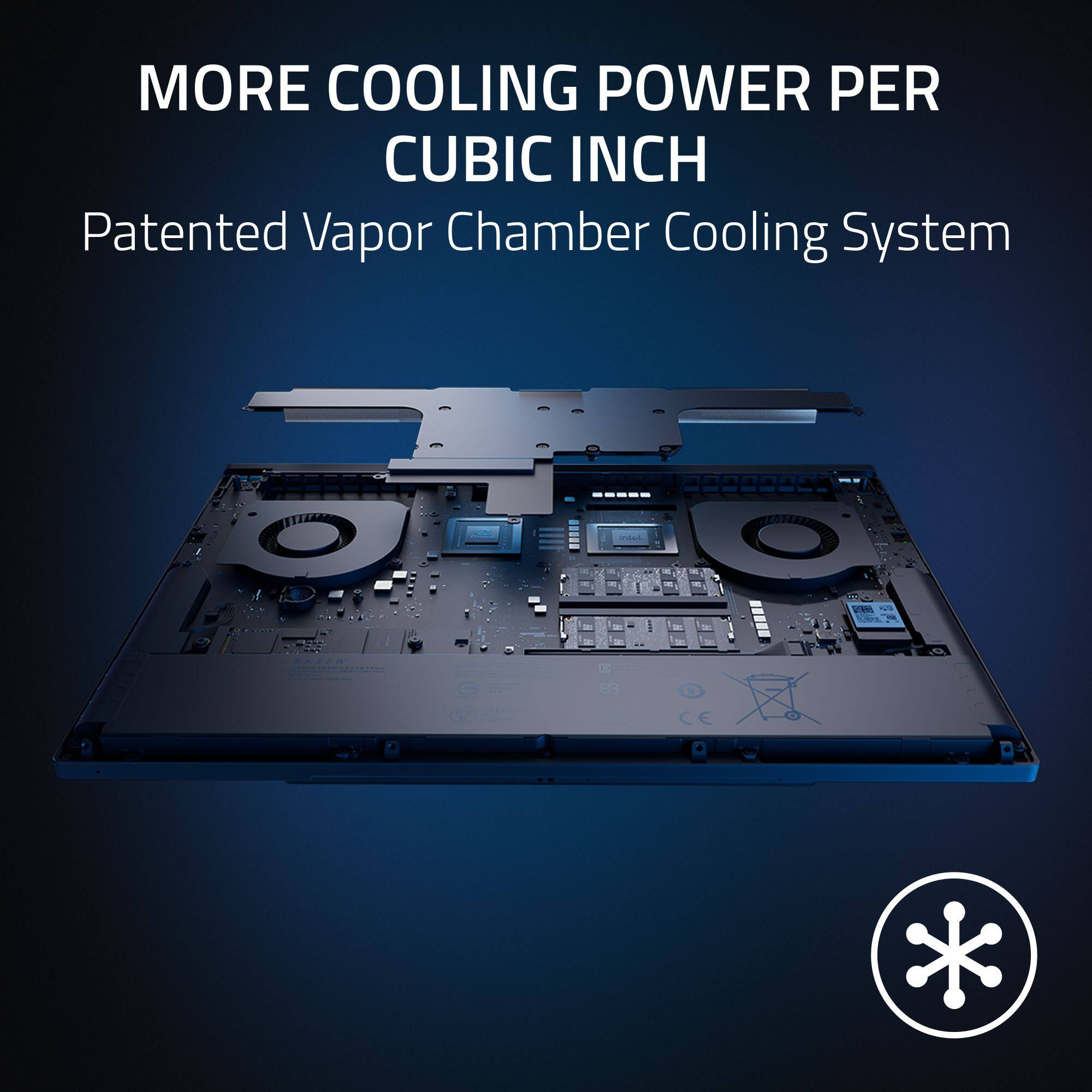 MORE COOLING POWER PER CUBIC INCH Patented Vapor Chamber Cooling System