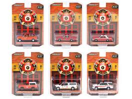 "Fire & Rescue" Set of 6 pieces Series 4 1/64 Diecast Model Car by Greenlight - Multicolor