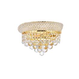 Elegant Lighting - Primo 2 light Wall Sconce Clear Royal Cut Crystal - Gold