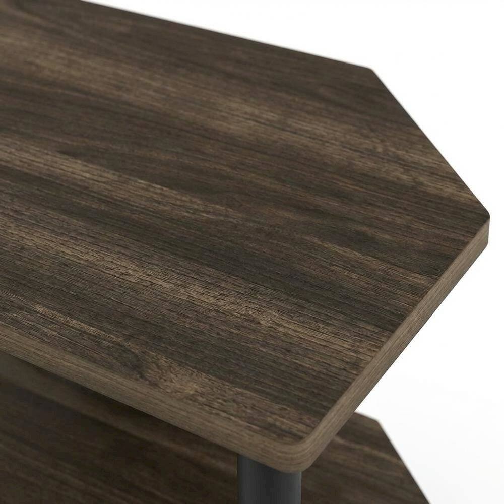 Alt View 4. FurniFact - Wooden TV Stand with Columbia Walnut/Black Finish and Easy Assembly - Brown Black.
