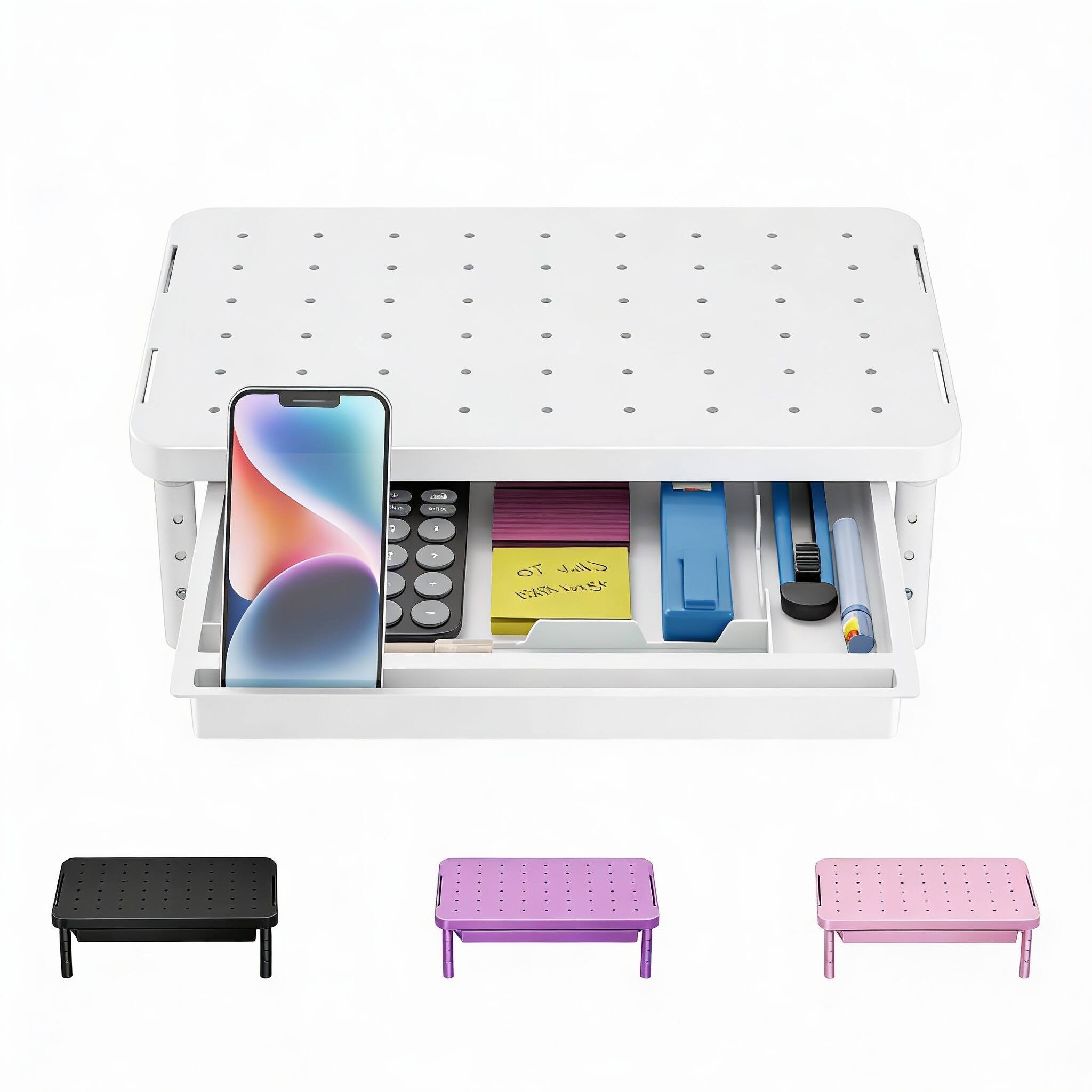 White with Drawer 3-Level