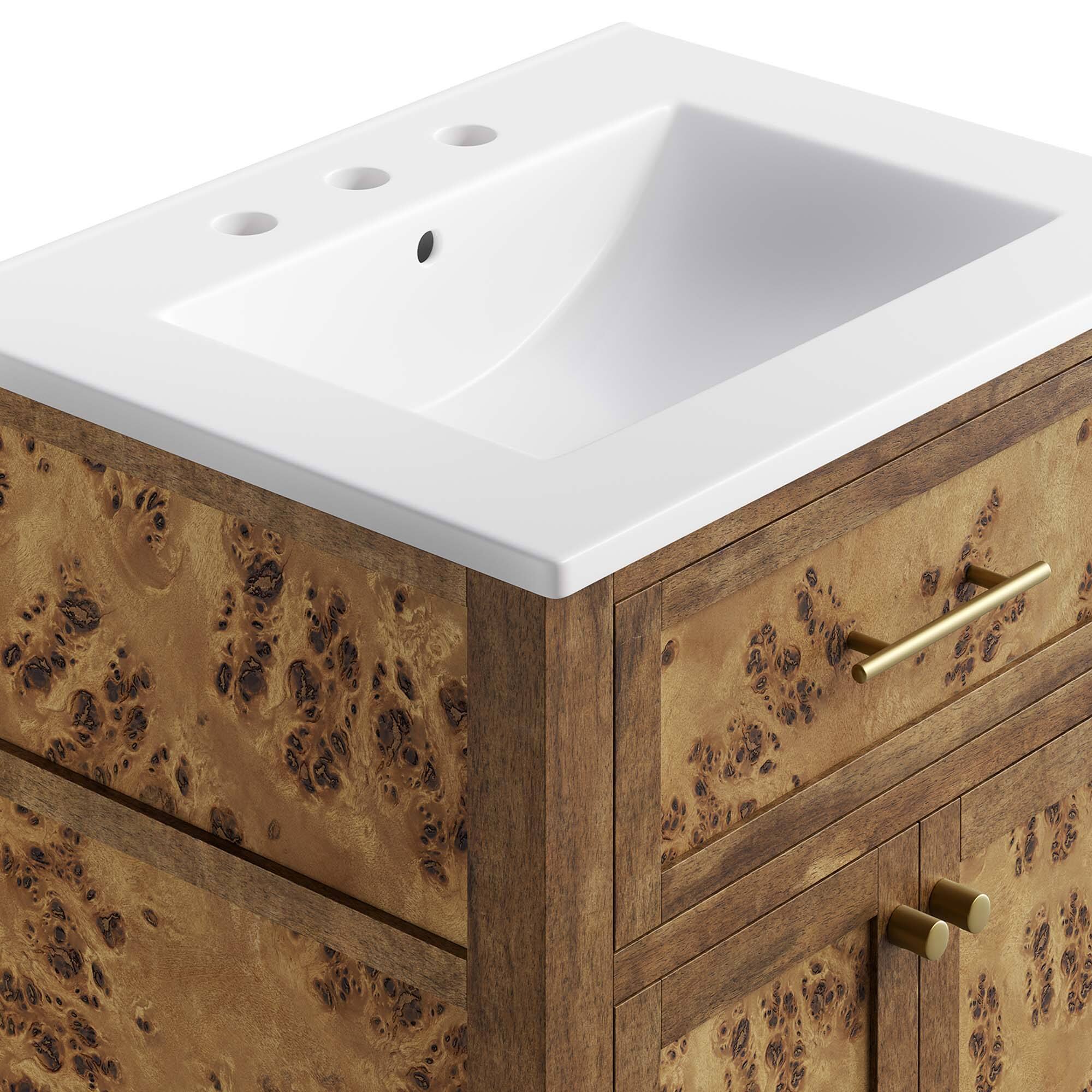 Alt View 7. Modway - Elysian Bathroom Vanity Basin Included by Modway - White Brown.