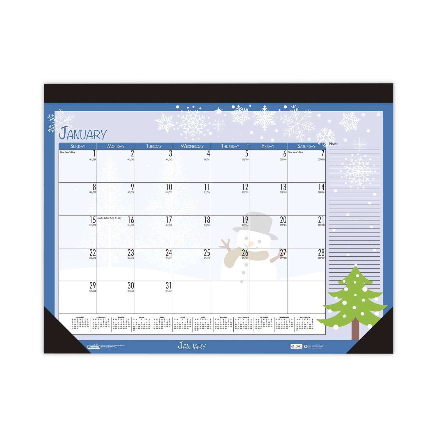 House of Doolittle - Recycled Desk Pad Calendar Illustrated Seasons Artwork 12 Month January 2026 to December 2026