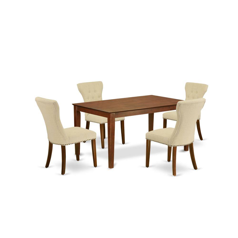 Back. East West Furniture - Dining Room Set Mahogany - Brown.