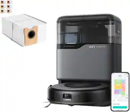 eufy - Robot Vacuum Omni C20, Robot Vacuum and Mop Combo + Official Accessories, 6-Pack Large Capacity Dust Bags - Black