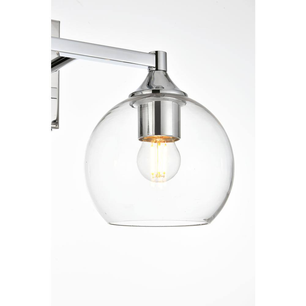 Alt View 3. Living District - Foster 2 light Chrome and Clear Bath Sconce - Chrome And Clear.