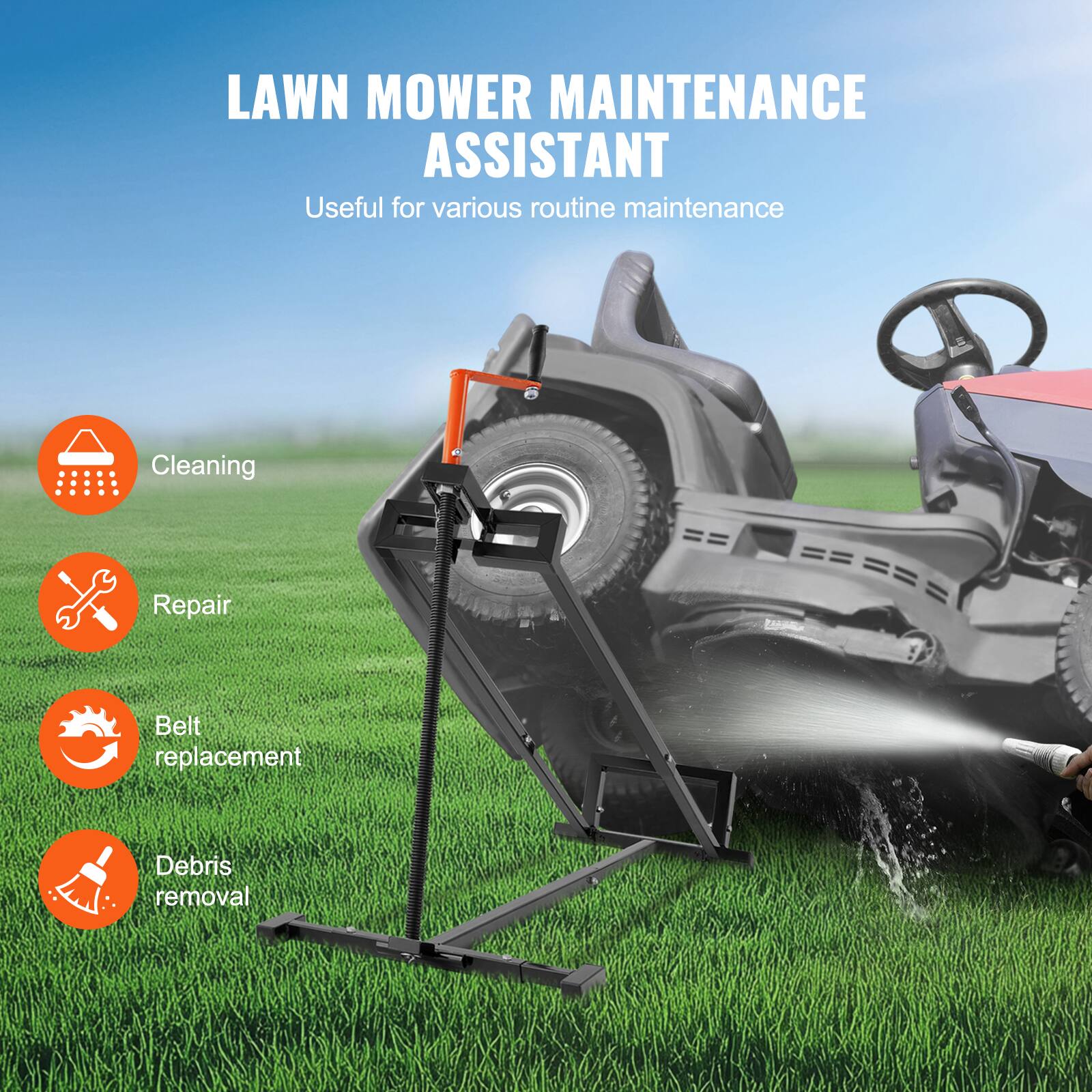LAWN MOWER MAINTENANCE ASSISTANT  
Useful for various routine maintenance  
- Cleaning  
- Repair  
- Belt replacement  
- Debris removal