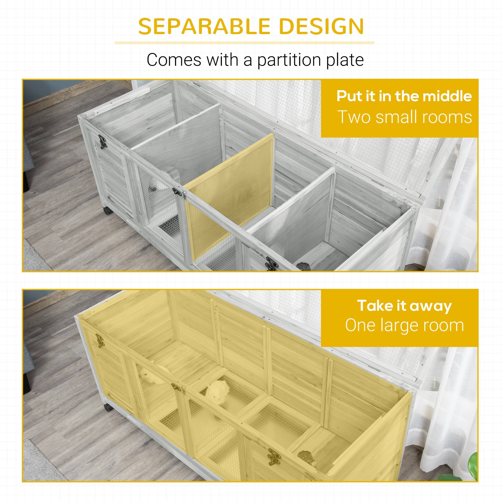 SEPARABLE DESIGN  
Comes with a partition plate  

Put it in the middle  
Two small rooms  

Take it away  
One large room