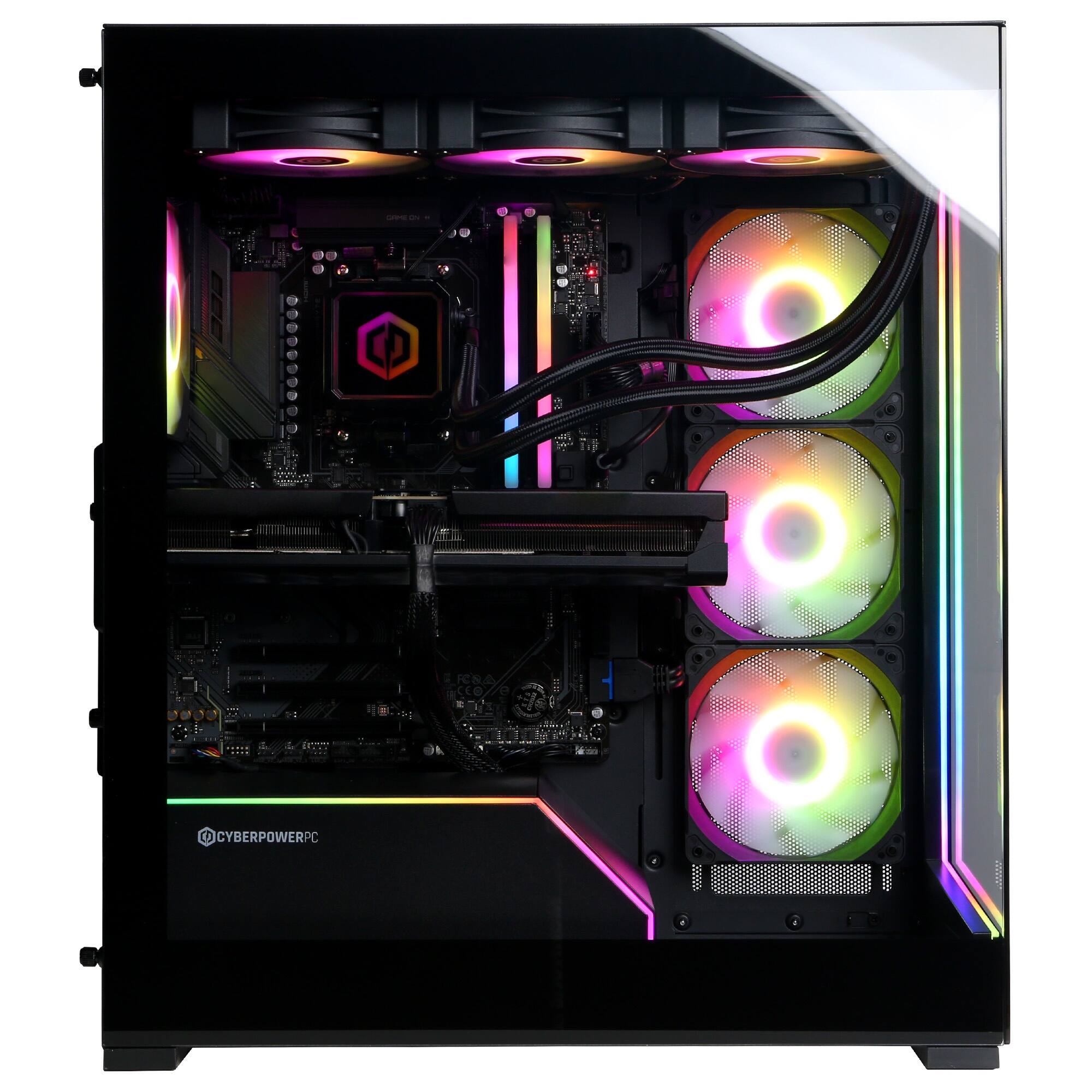 Alt View 5. CyberPowerPC - Gaming Desktop - AMD Ryzen 9 9950X 2024 - NVIDIA GeForce RTX 5070 Ti 16GB - 64GB DDR5 Memory - 4TB SSD Storage - Black.