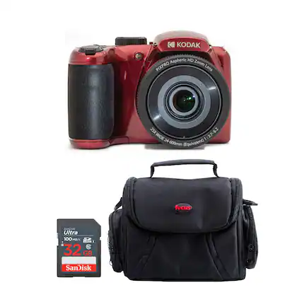 Kodak Aspheric HD PIXPRO Zoom Lens 25X 6.2 25X WIDE WIDE 1:3.7-6.2 24-600mm (Equivalent) focus SanDisk Ultra 100 MB/s S2 32 GB SanDisk.