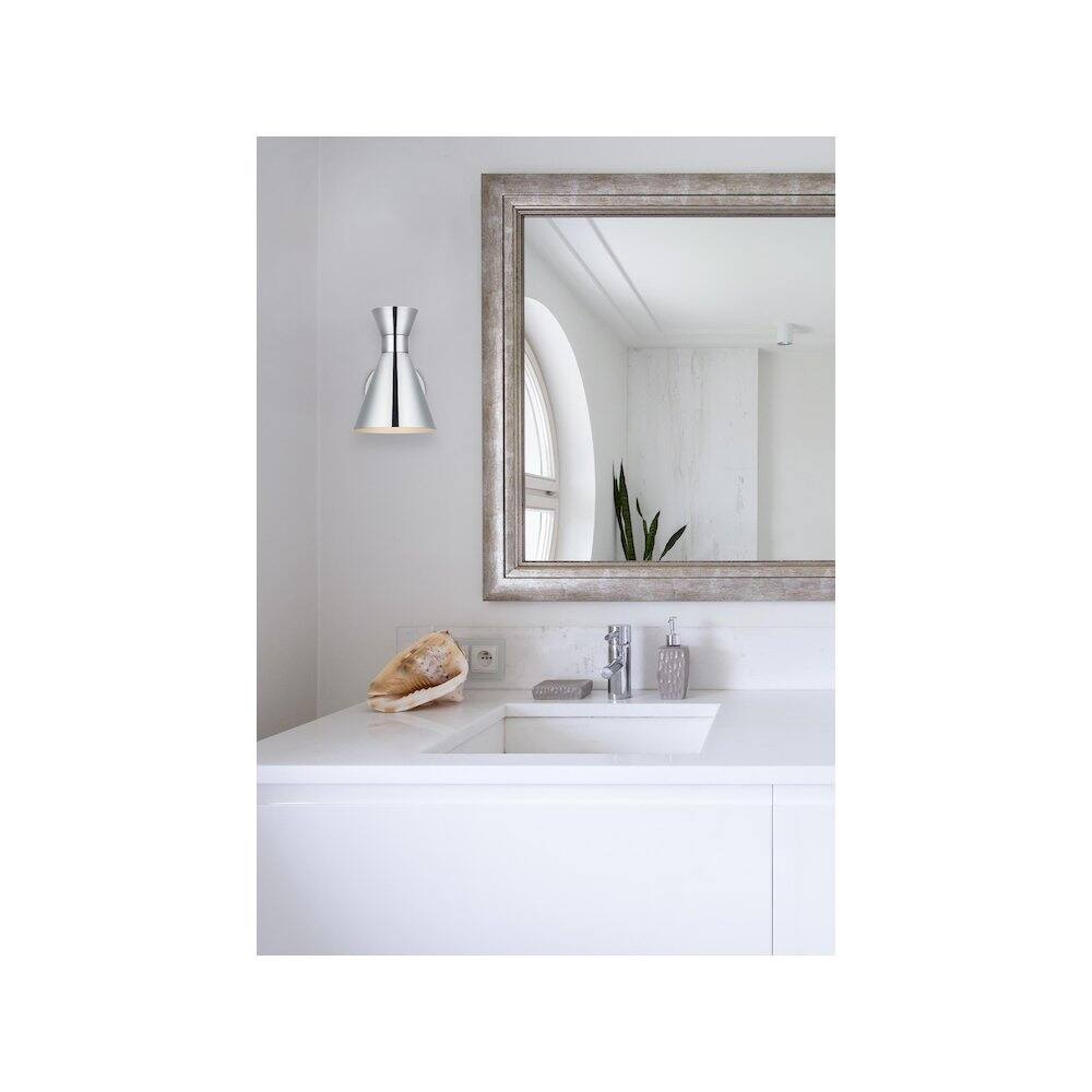 Back. Living District - Halycon 6 Inch Wall Sconce in Chrome - Chrome.